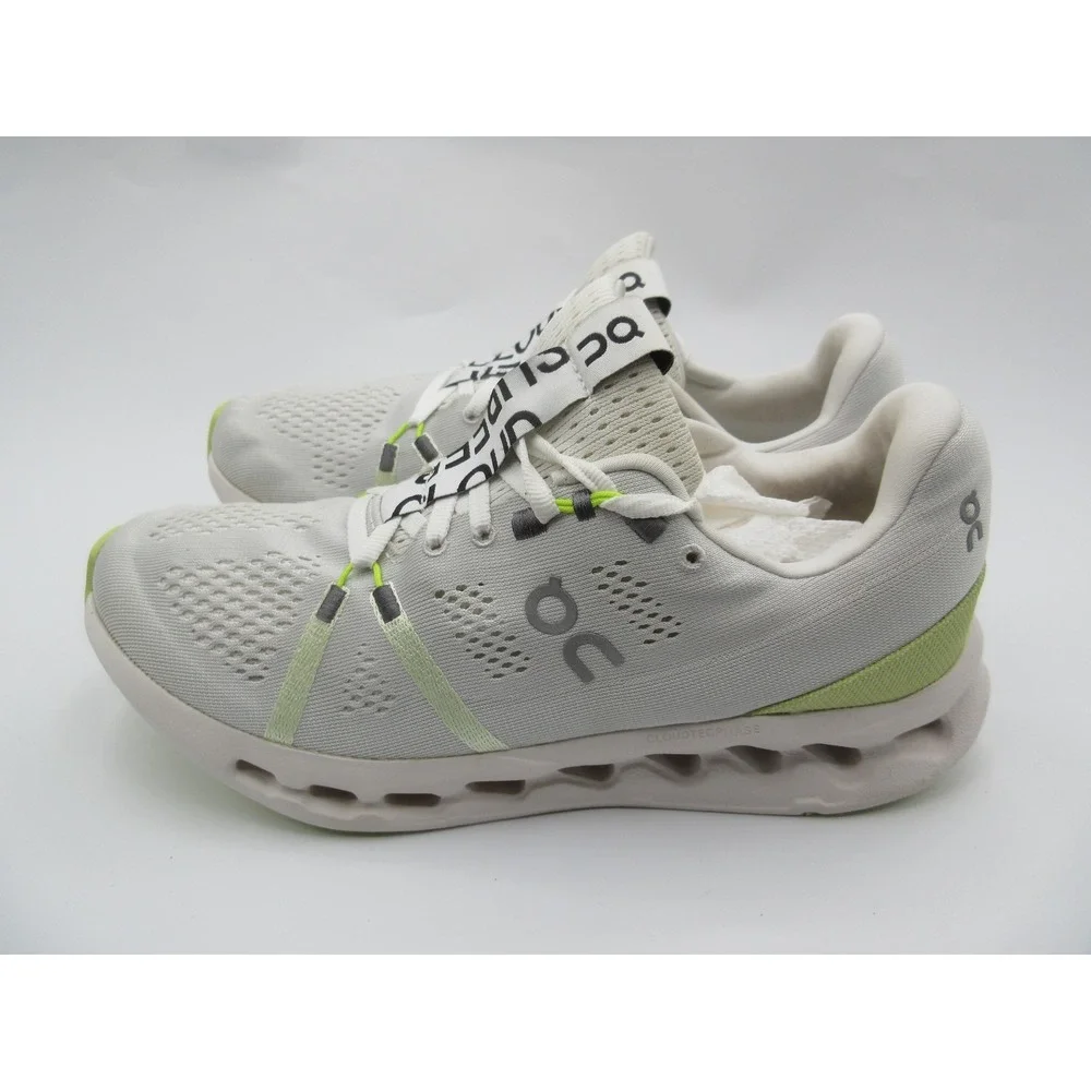 On Running Shoes Womens Size 9 White Green Cloudsurfer Sneakers Road Running